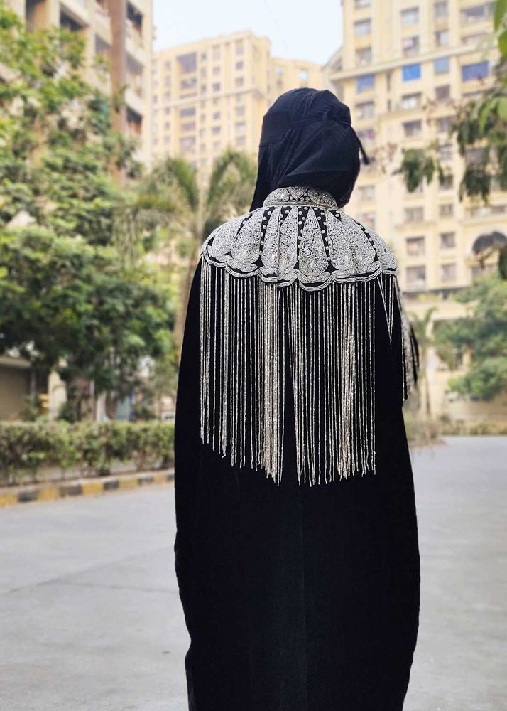 Elegant Embellished Black Cape