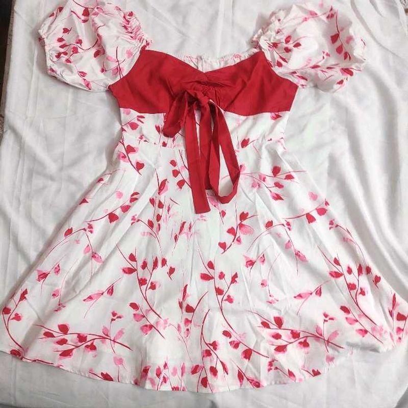 URBANIC Floral Pink and Red Dress | 36