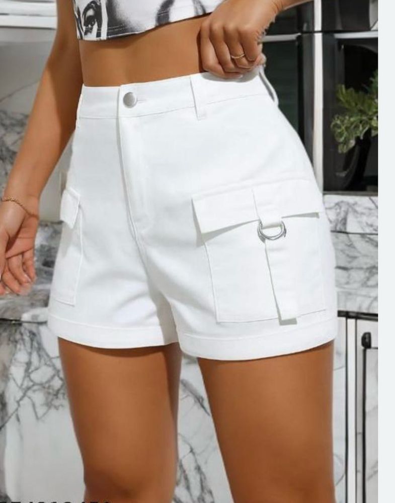 White Cargo Shorts