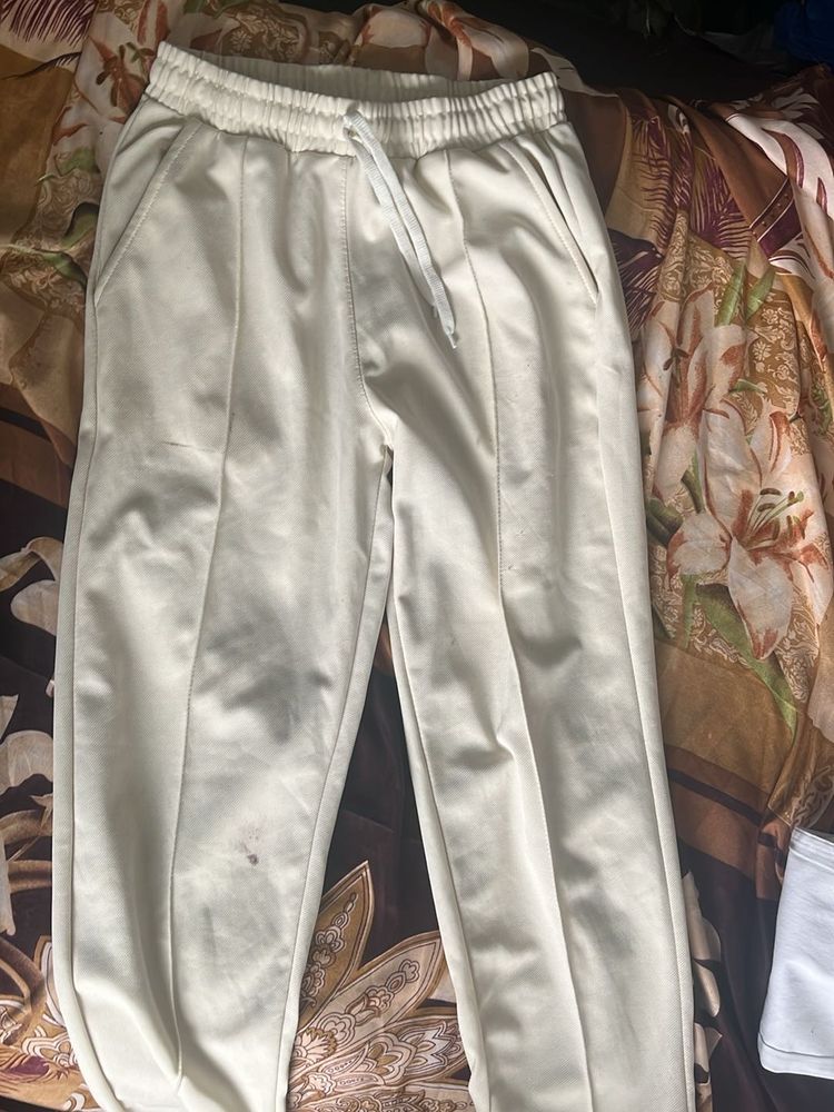 Cream Track Pants