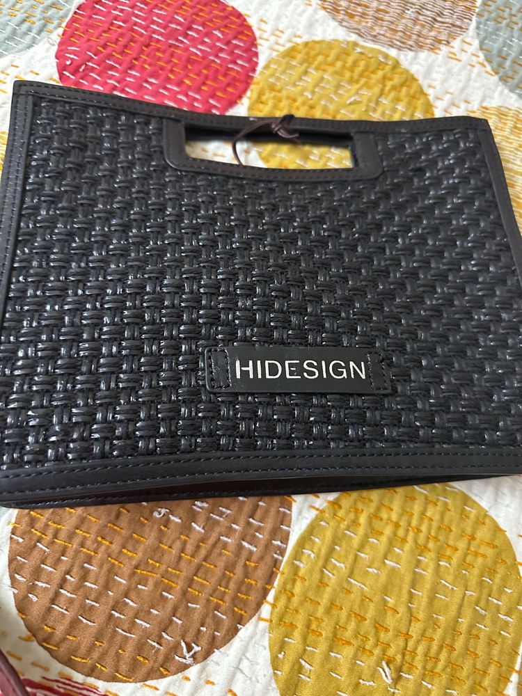 Hidesign Woven Black Tote Bag