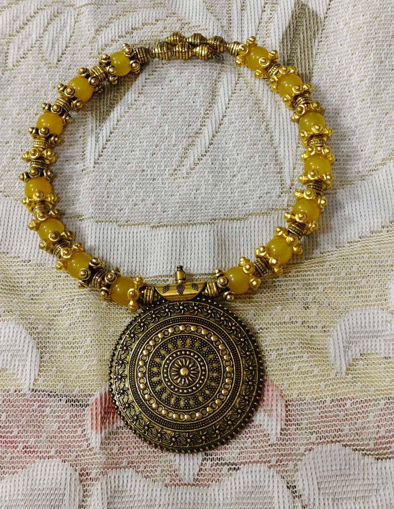 Ethnic Yellow Necklace
