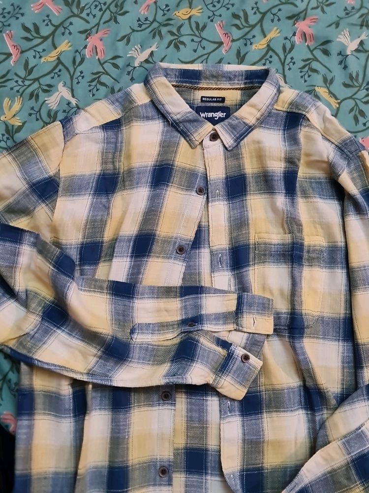Wrangler Yellow Blue Check Shirt