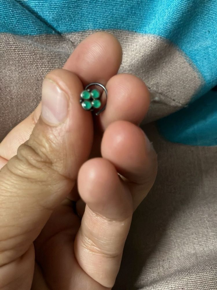 Green Clover Nose Ring