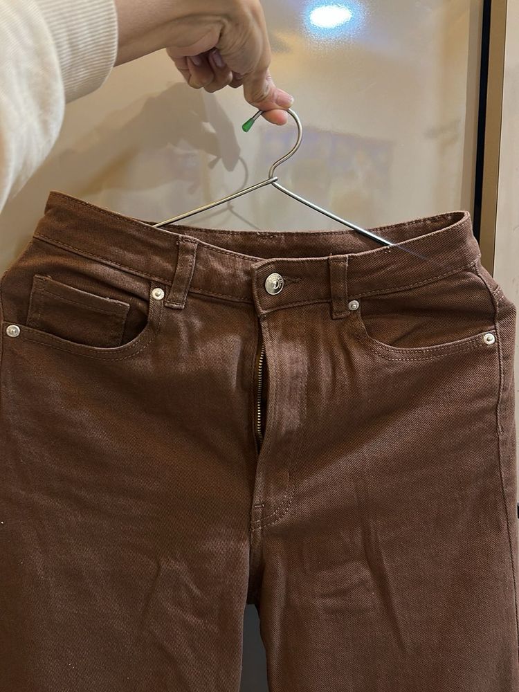 Brown Straight Leg Jeans