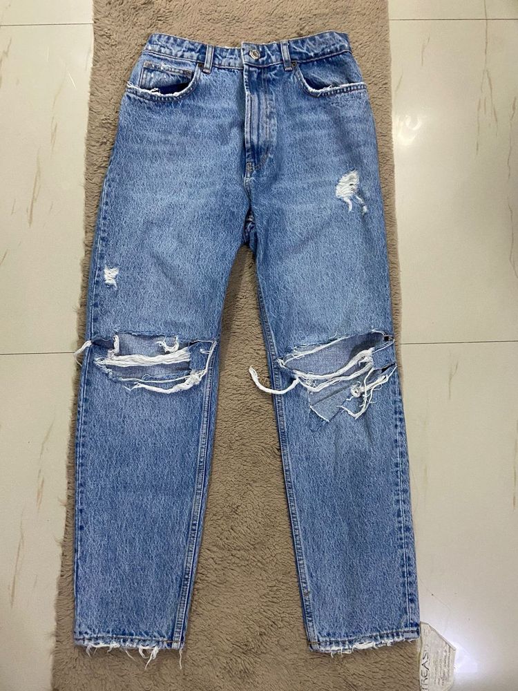 Ripped Knee Denim Jeans