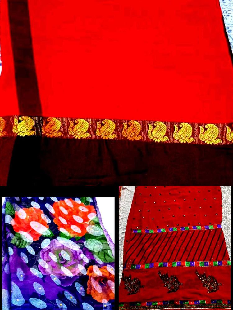 Elegant Red Saree 3