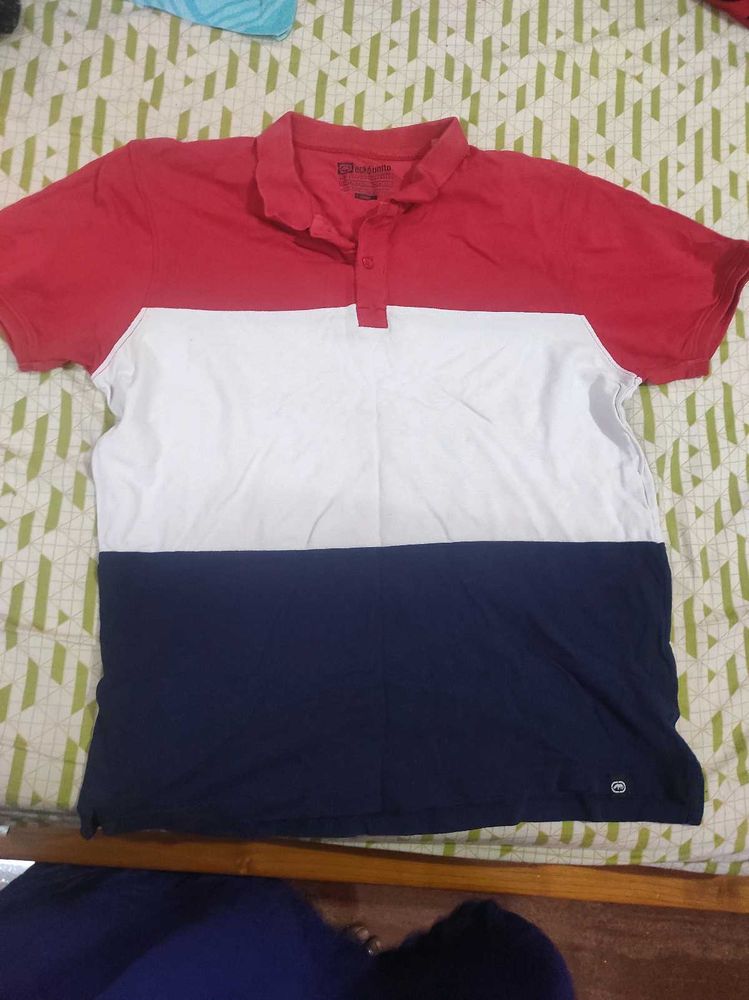 Large Color Block Polo T-Shirt