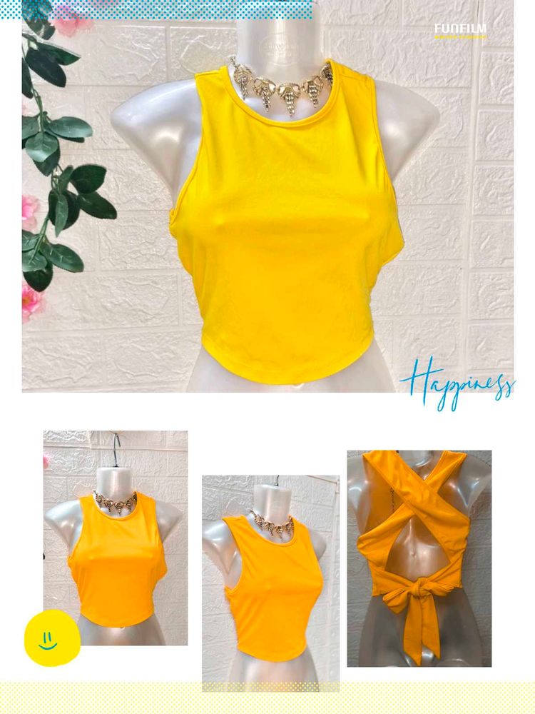 🎁Buy 2 Get 1 Free 🎁Yellow Crop Top