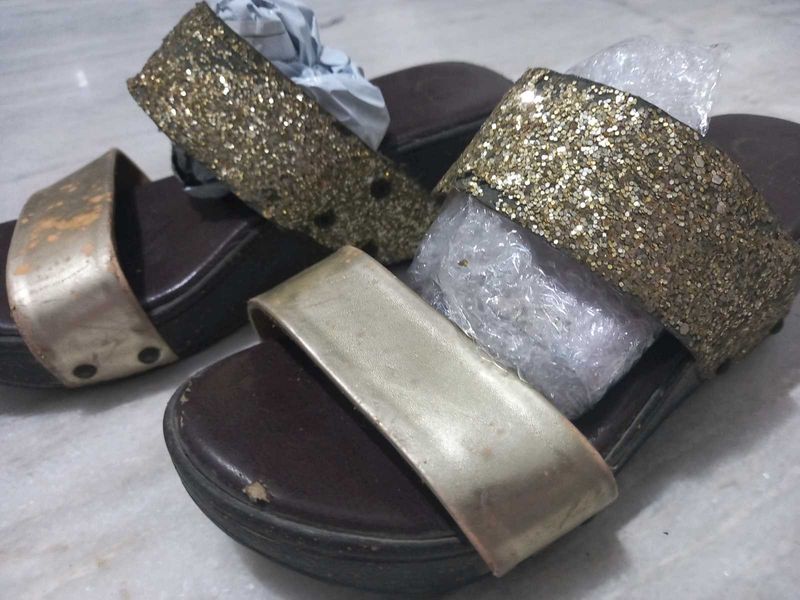 Golden Brown Gletter Heels