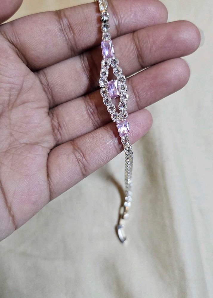 Sparkling Pink &amp; Silver Bracelet