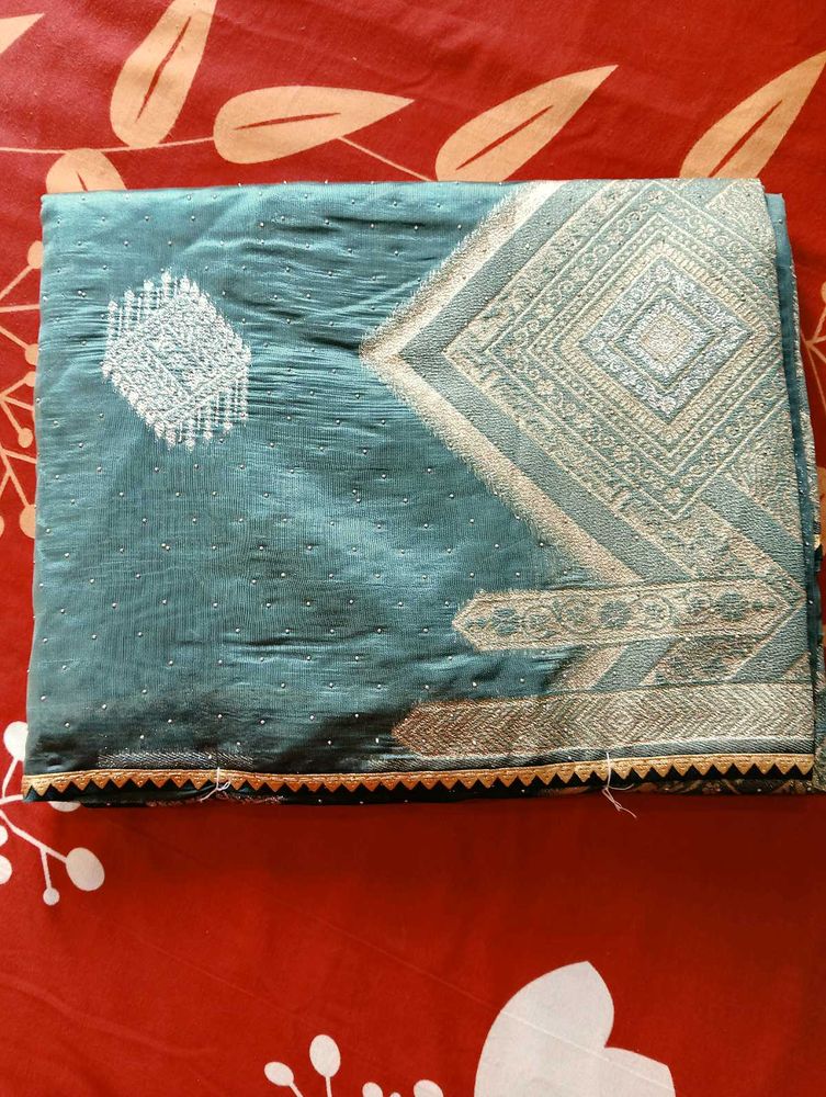 Sea Green Banarasi Silk Saree