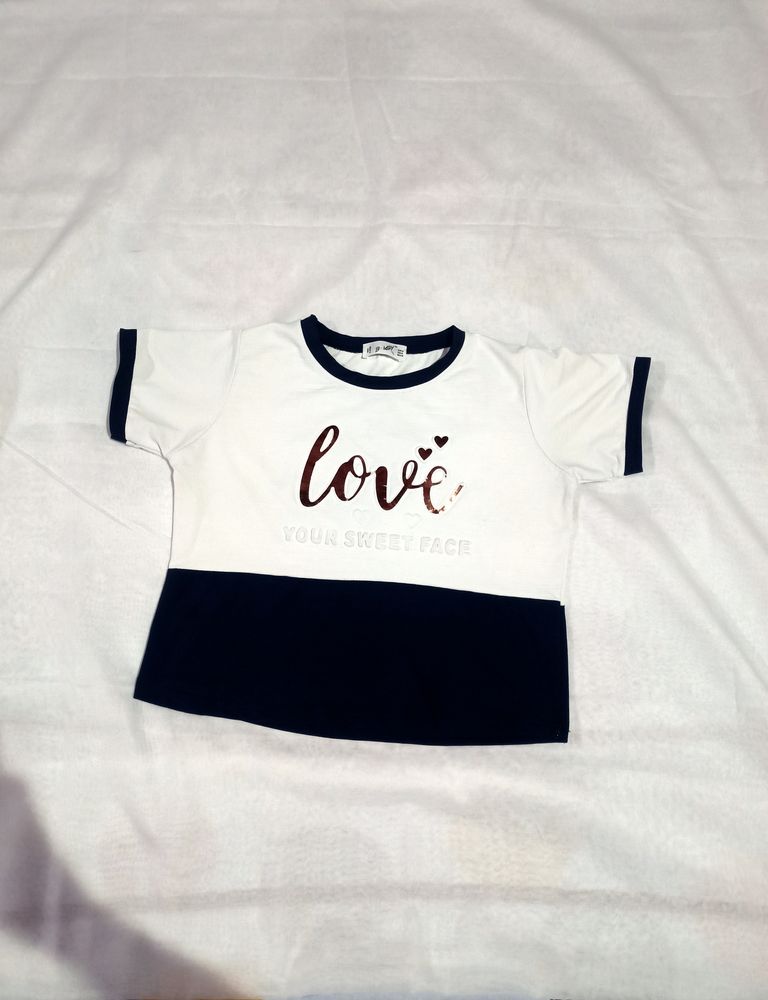 Unique White And Blue Crop Top 🤍💙