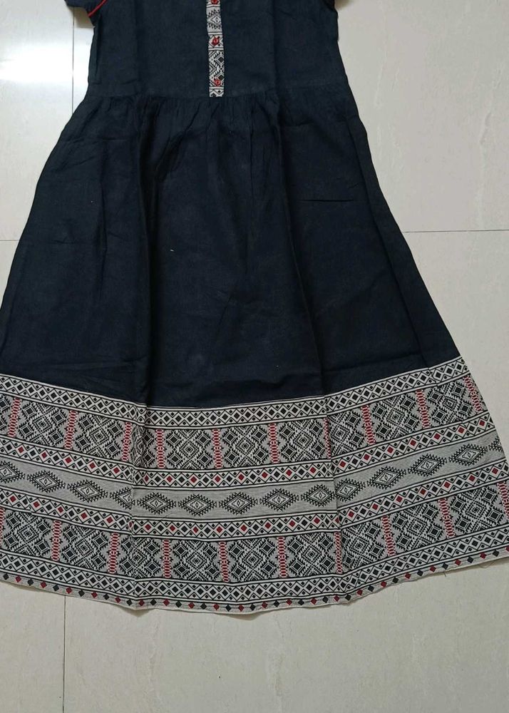 Black Dress with Geometric Pattern