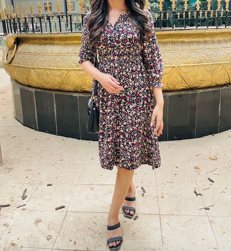 Flower Print Summer Cotton Dress