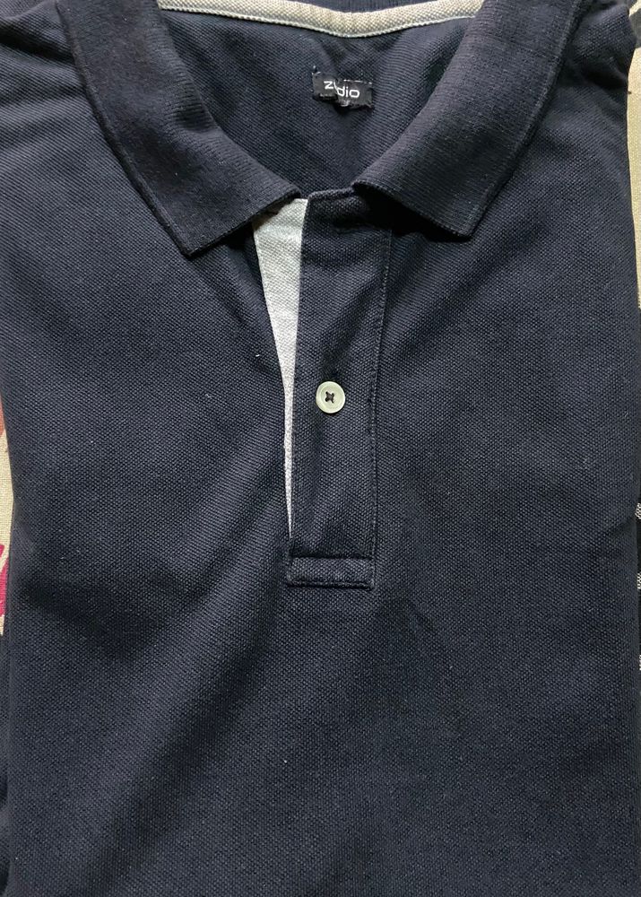 Zudio Charcoal Black Polo T-shirt