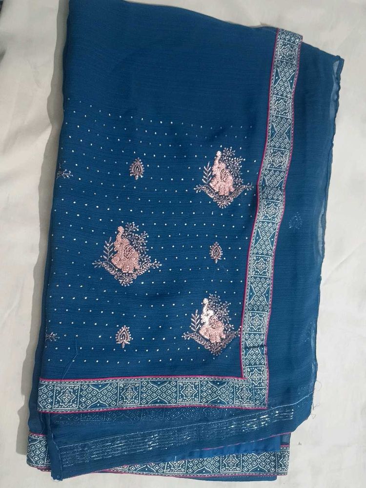 Elegant Blue Saree