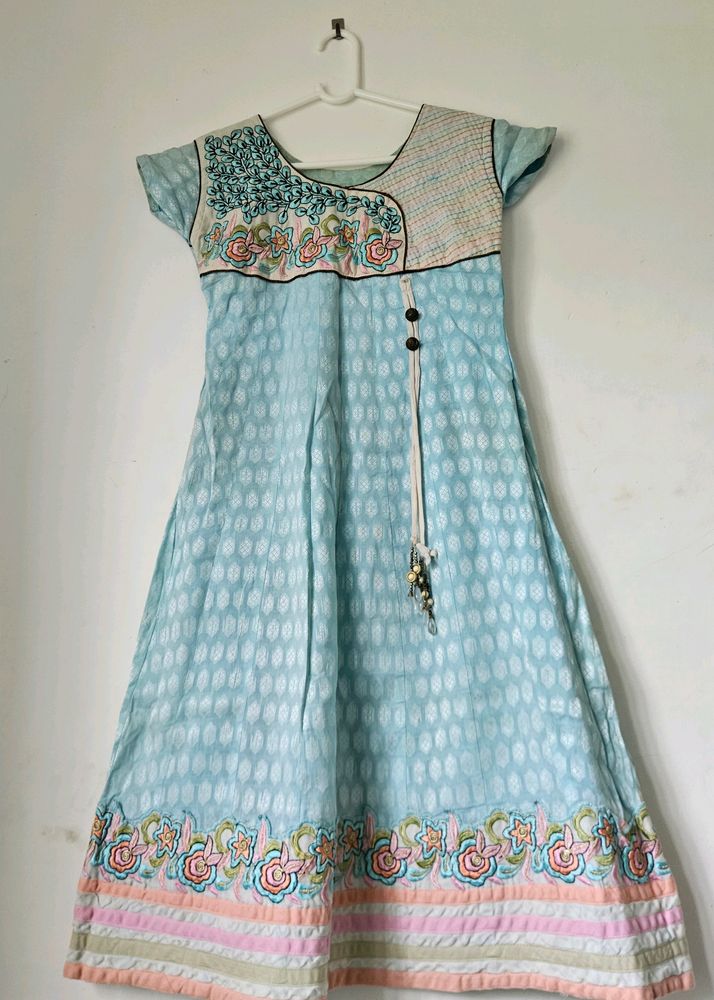 Powder Blue Anarkali Kurti