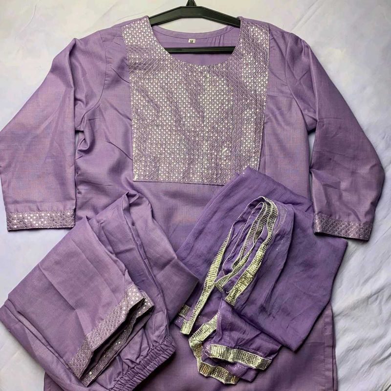 Elegant Purple Kurta Set
