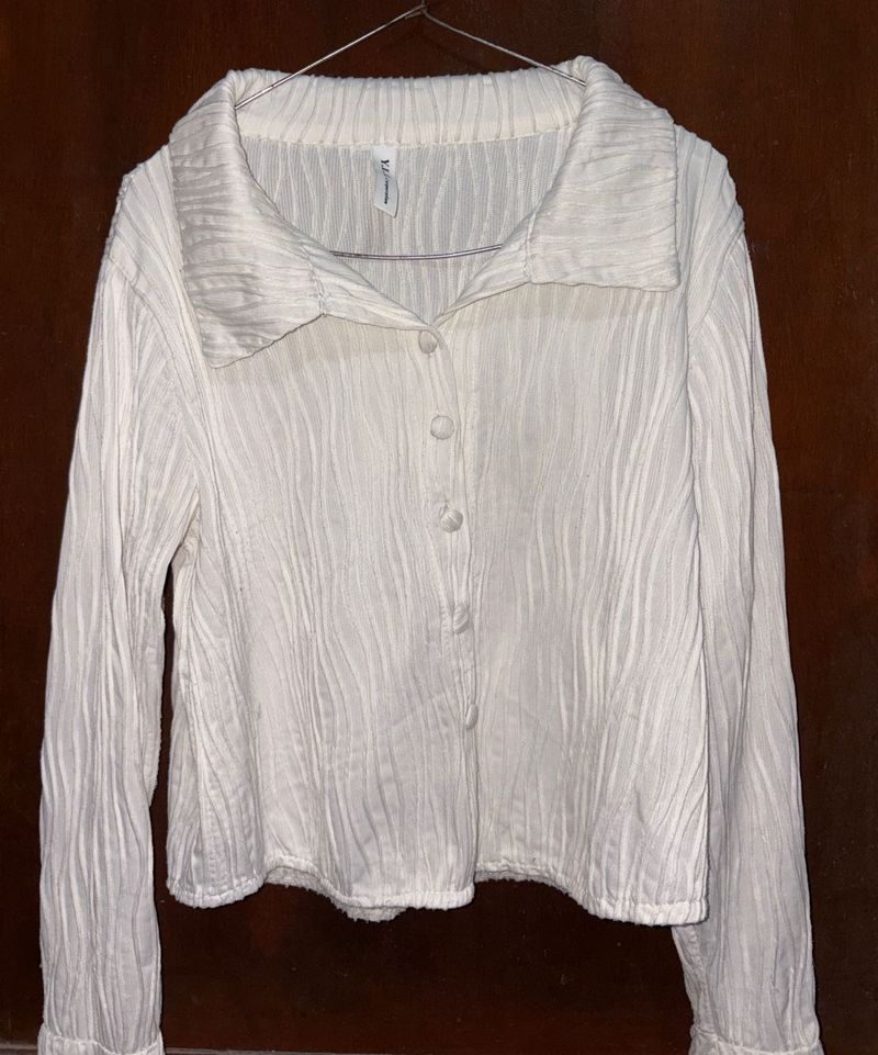Textured White Shirt
