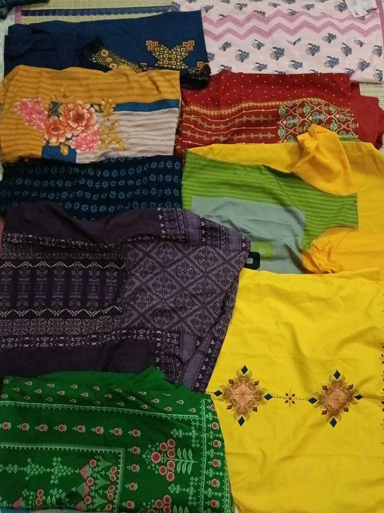 Assorted Women's Ethnic Kurta Lot Totally 9 pieces