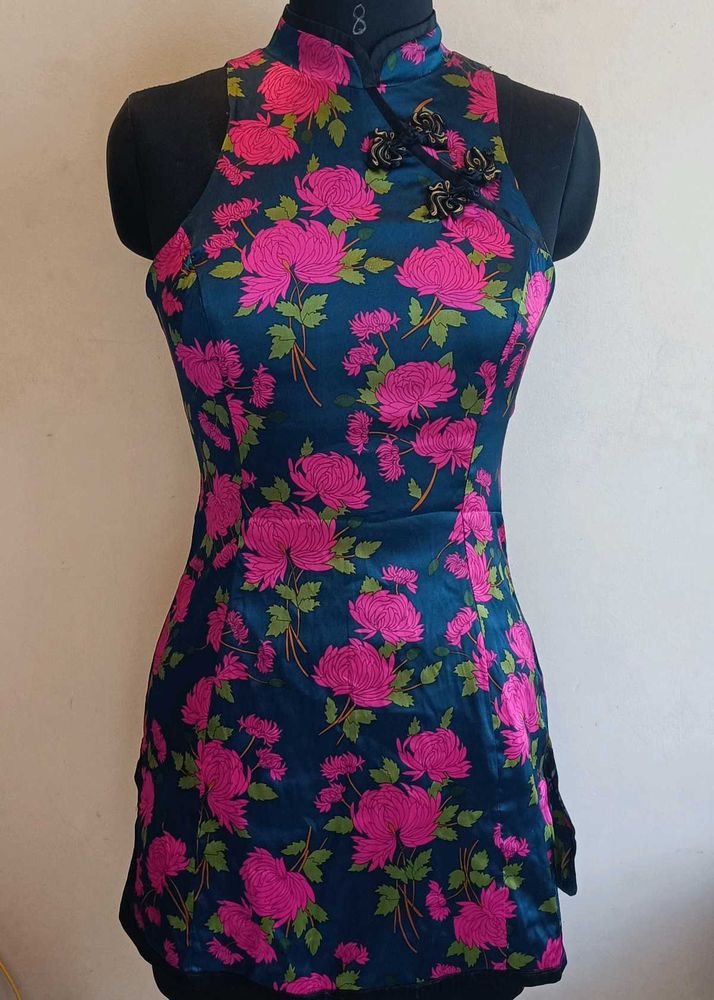 Floral Cheongsam Dress