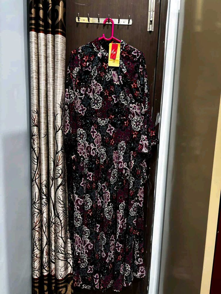 Floral Print Midi Dress Kurta