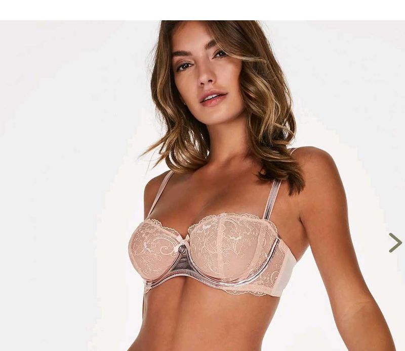 Hunkemoller Pink Peach Lace Bra Bikini Top