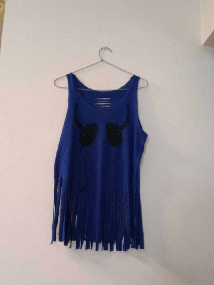 Blue Graphic Tank Top