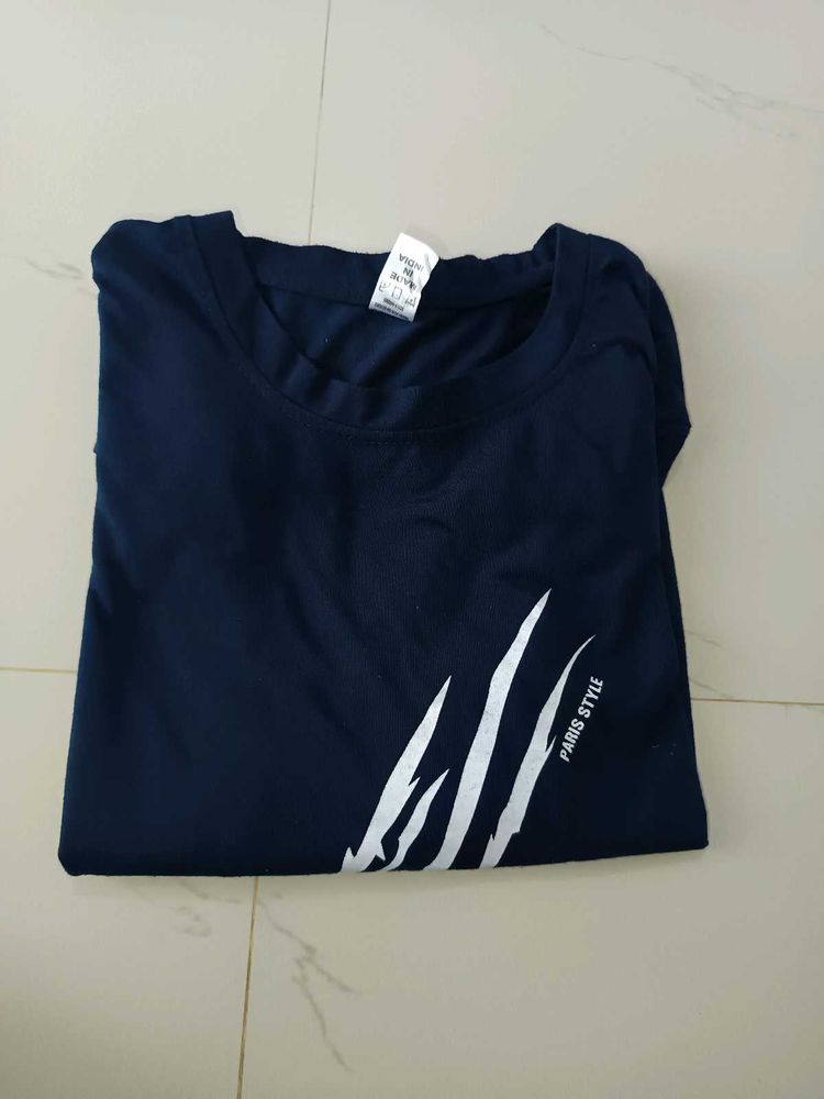 Stylish Navy Blue T-Shirt Full Sleeve