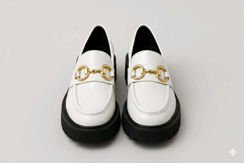 White Platform Loafers