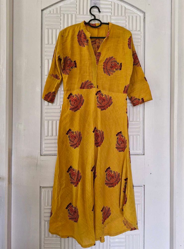 Mustard Yellow Anarkali Kurti