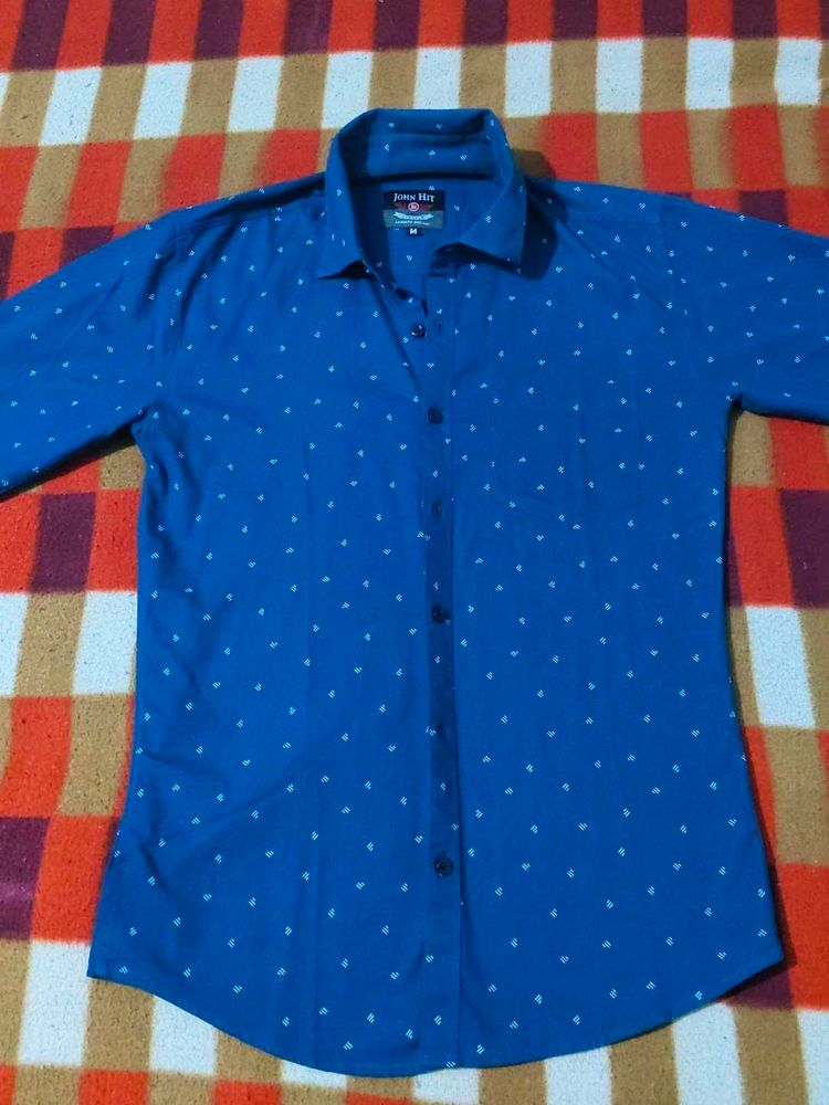 Stylish Blue Patterned Shirt