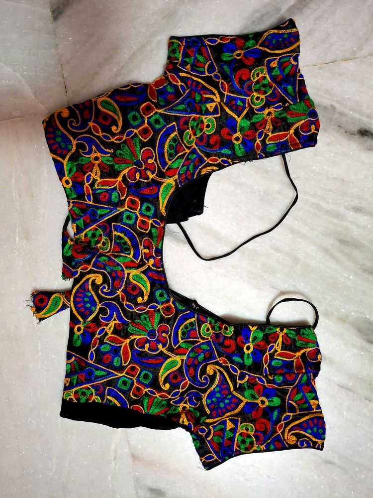 Embroidered Black Blouse