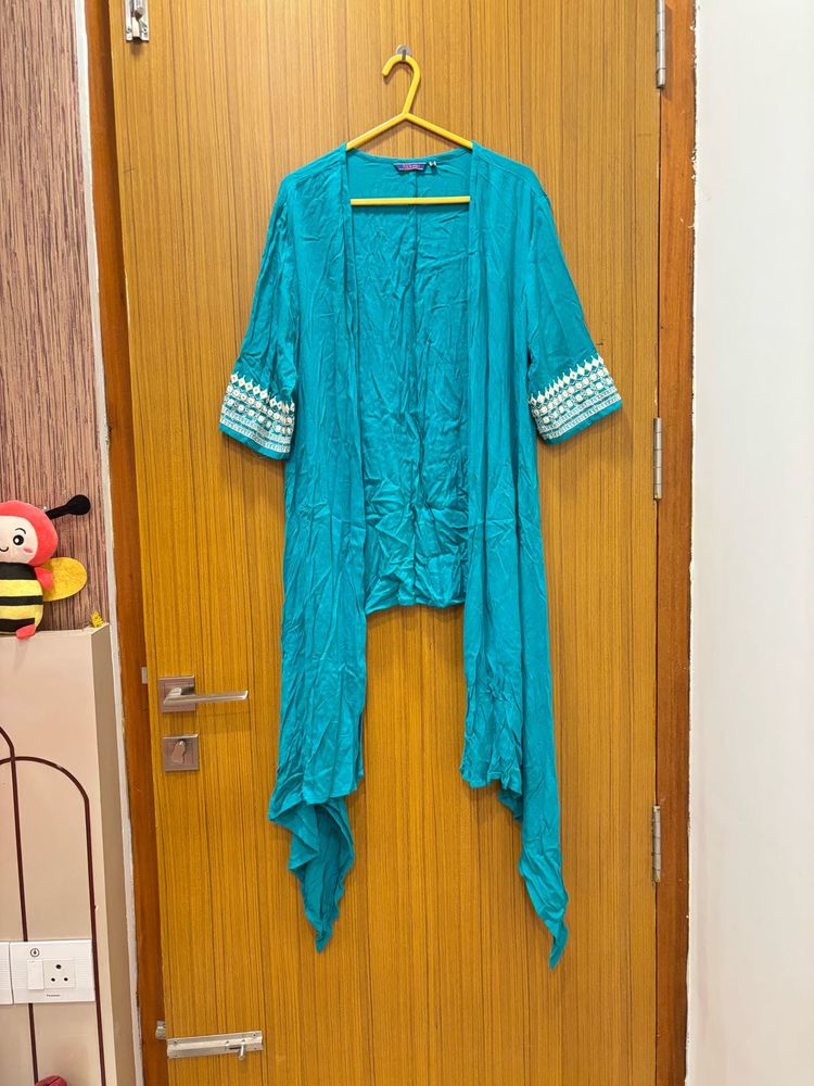 🆕 “Akkriti” Cyan Handworked Shrug