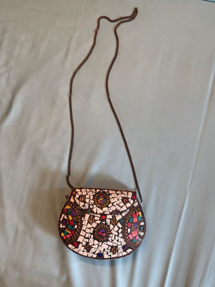 Vintage Mosaic Crossbody Bag