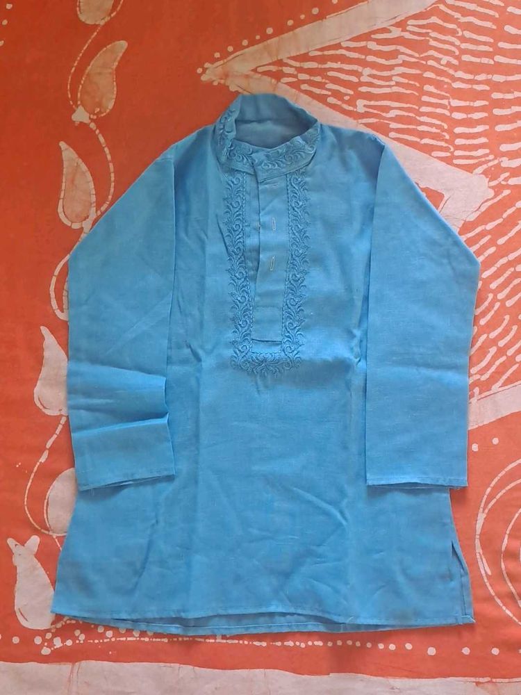 Sky Blue Embroidered Kurta