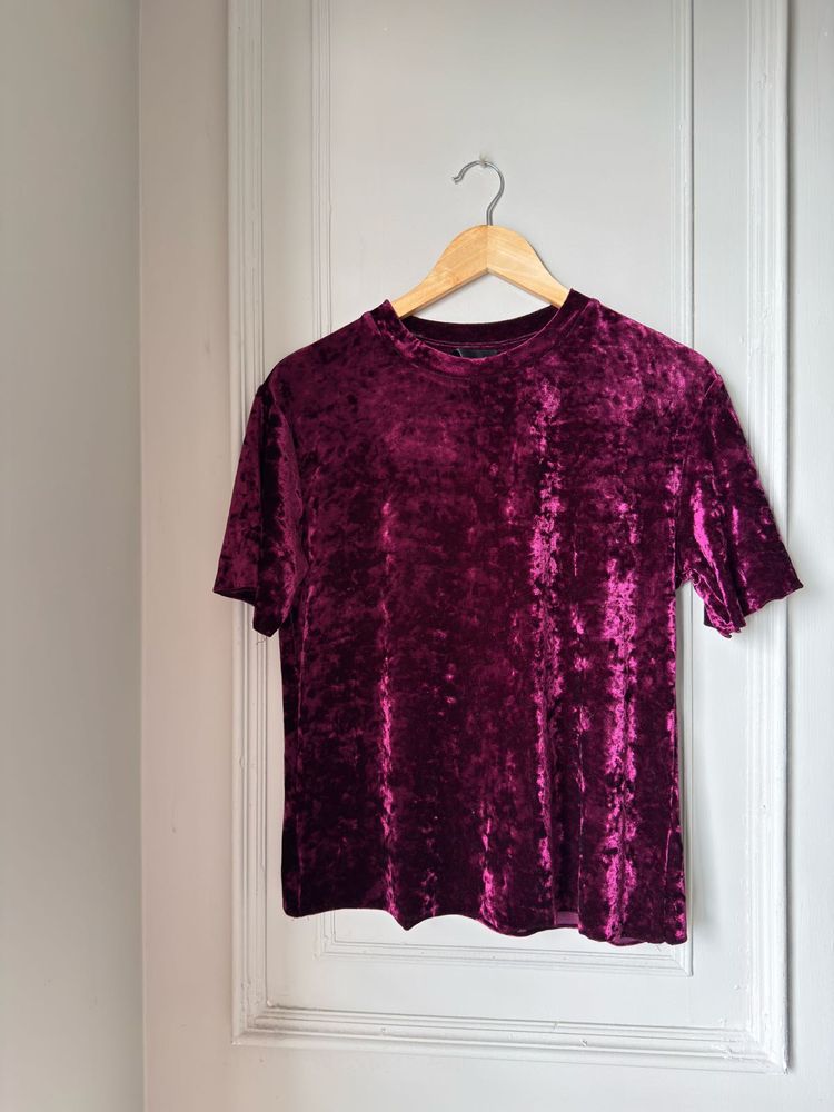 SHEIN Burgundy Velvet Top