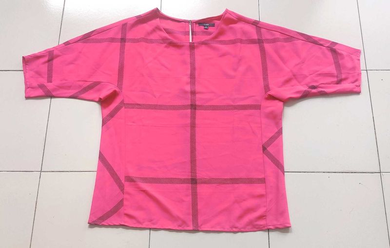 Pink Plaid Code Blouse M