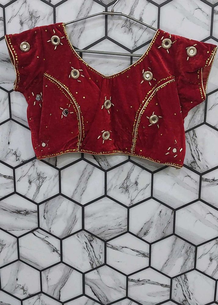 Red Satin Blouse