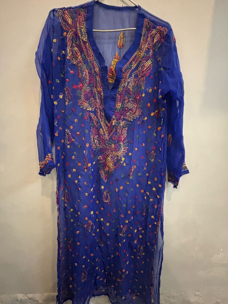 Blue Chikankari Kurta