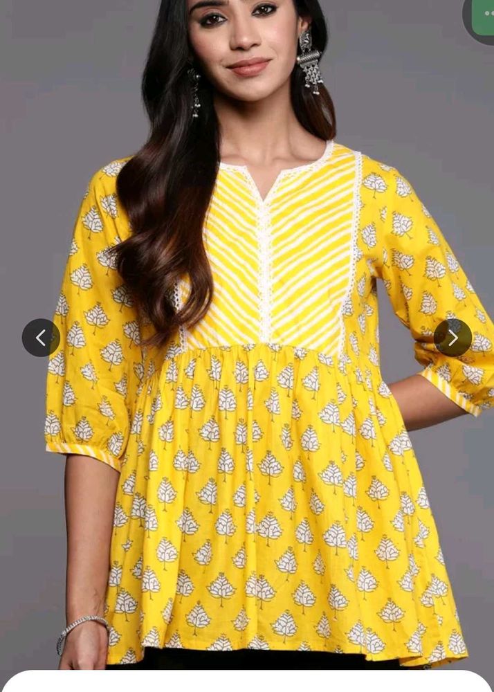 Libas Yellow Printed Top