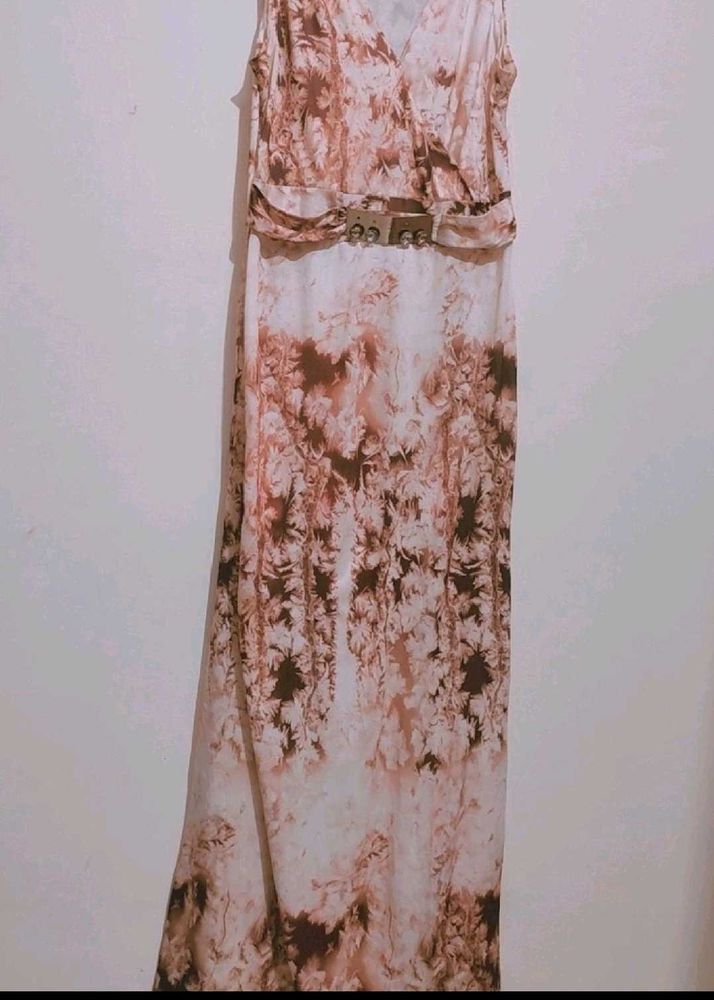 Brown Printed Dress For Girl Or Woman 30 Bust