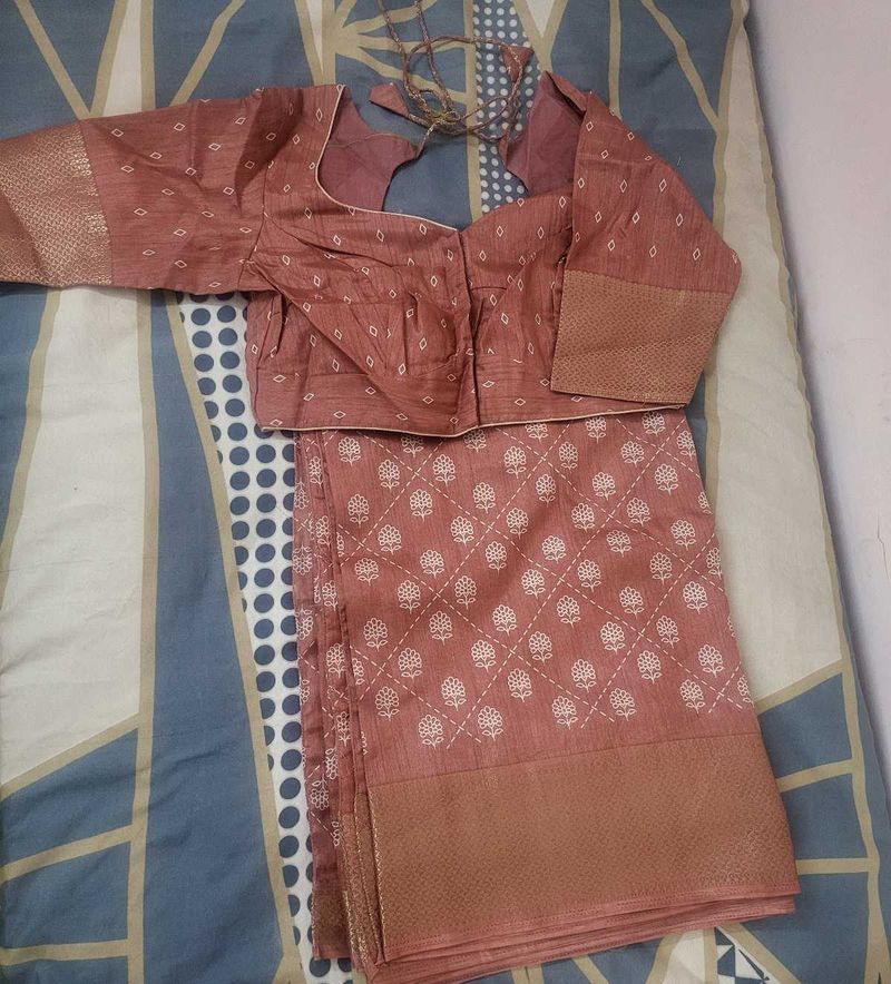 Elegant Brick color Saree