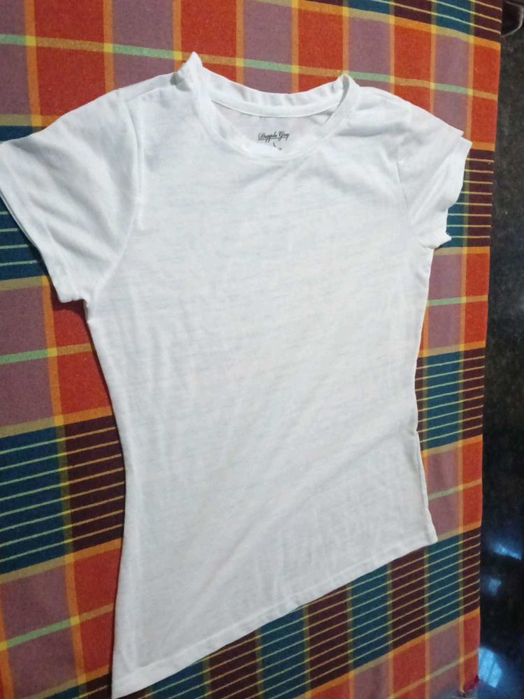 Half White With Mild BlueT-Shirt