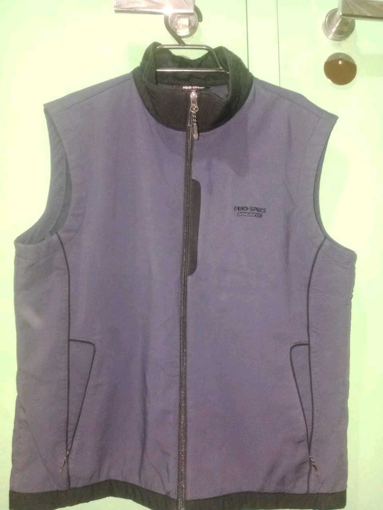 Stylish Blue Sleeveless Jacket