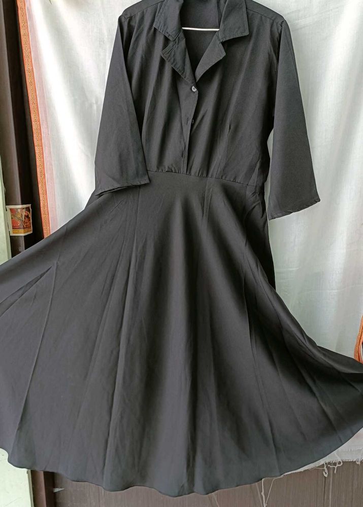 Elegant Black Shirt Dress
