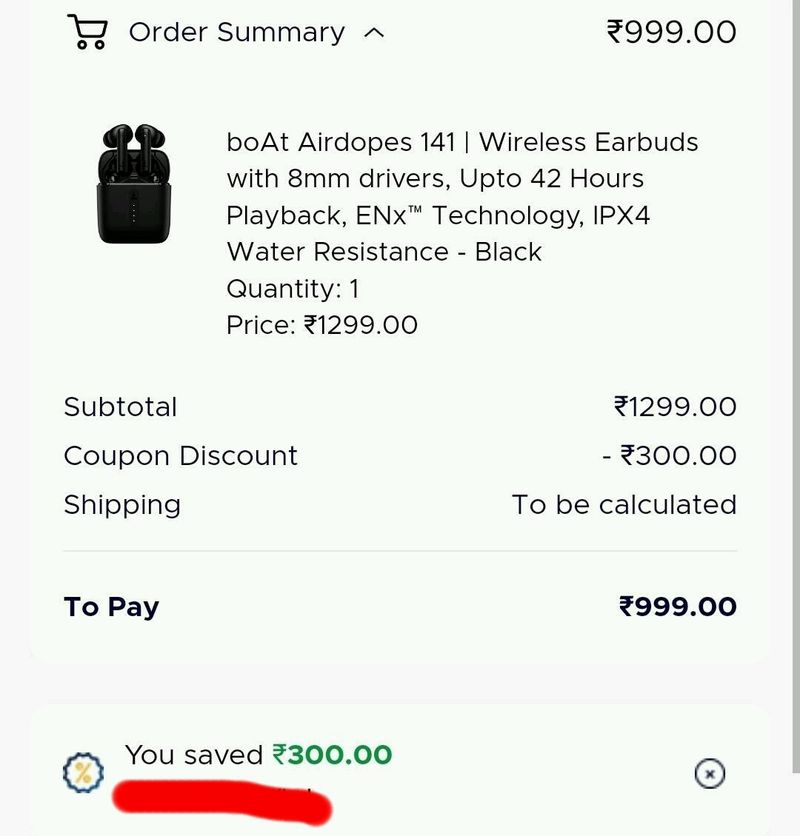 boAt Airdopes 141 Earbuds @ Rs.999/- ONLY - Discount Voucher Codes