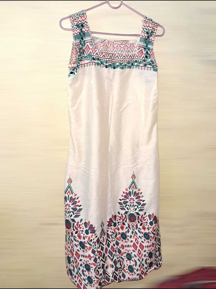 Mirror Work Sleeveless Dress