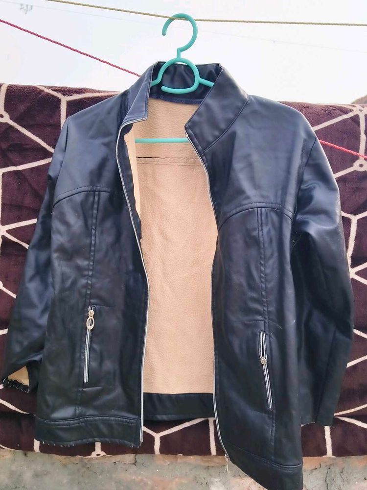 Stylish Black Faux Leather Jacket